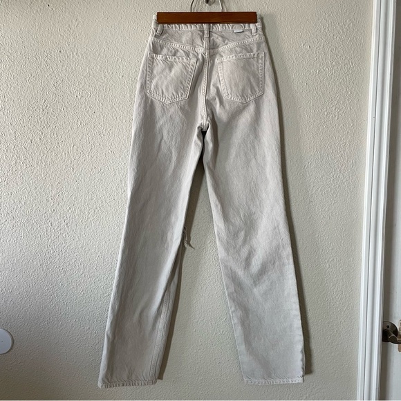 Pacsun 90s Boyfriend Jeans Women’s Size 24 Light Cream High Waist Grunge Ripped - Picture 9 of 16